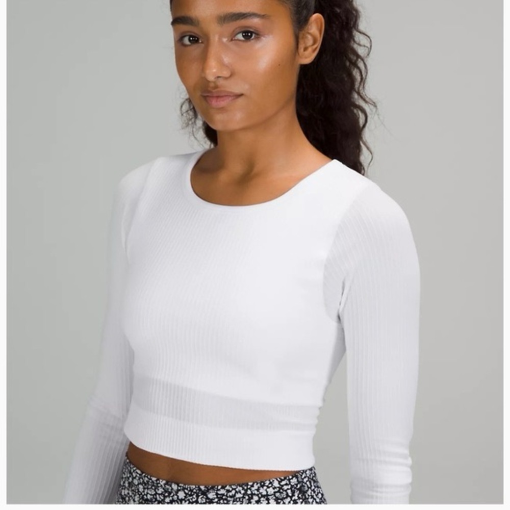 Lululemon: Eb To Street Cropped Long Sleeve; White